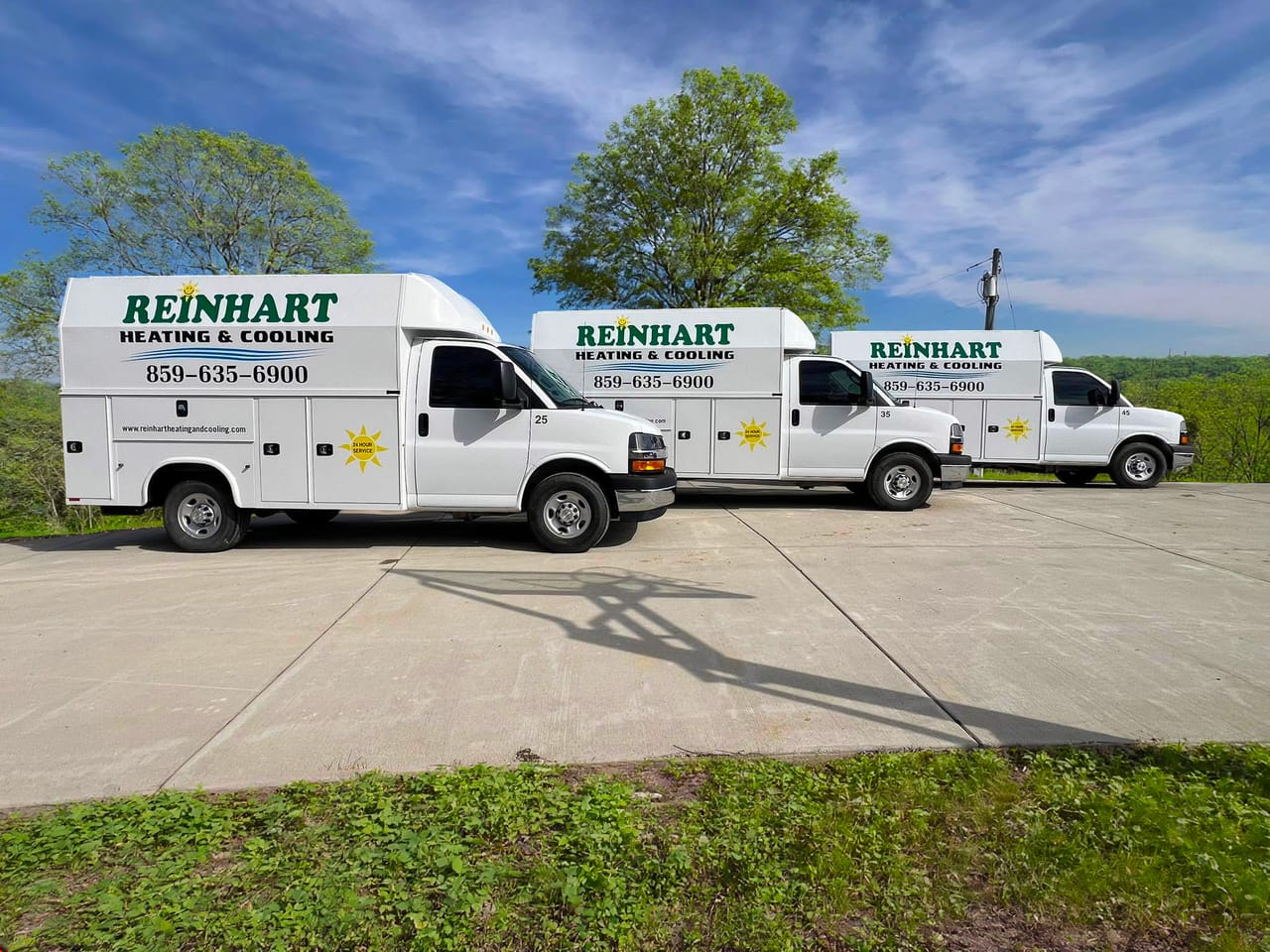 Reinhart Heating & Cooling service trucks